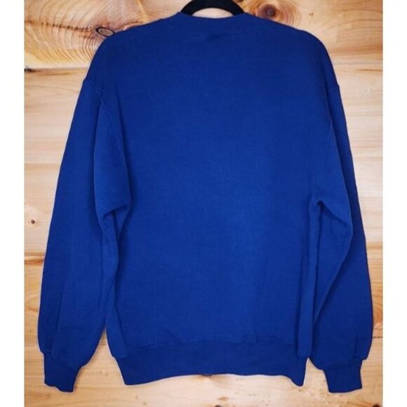 Vintage Russell Athletic Crewneck Sweatshirt Men's Medium Solid Blue Made in USA - Picture 3 of 13